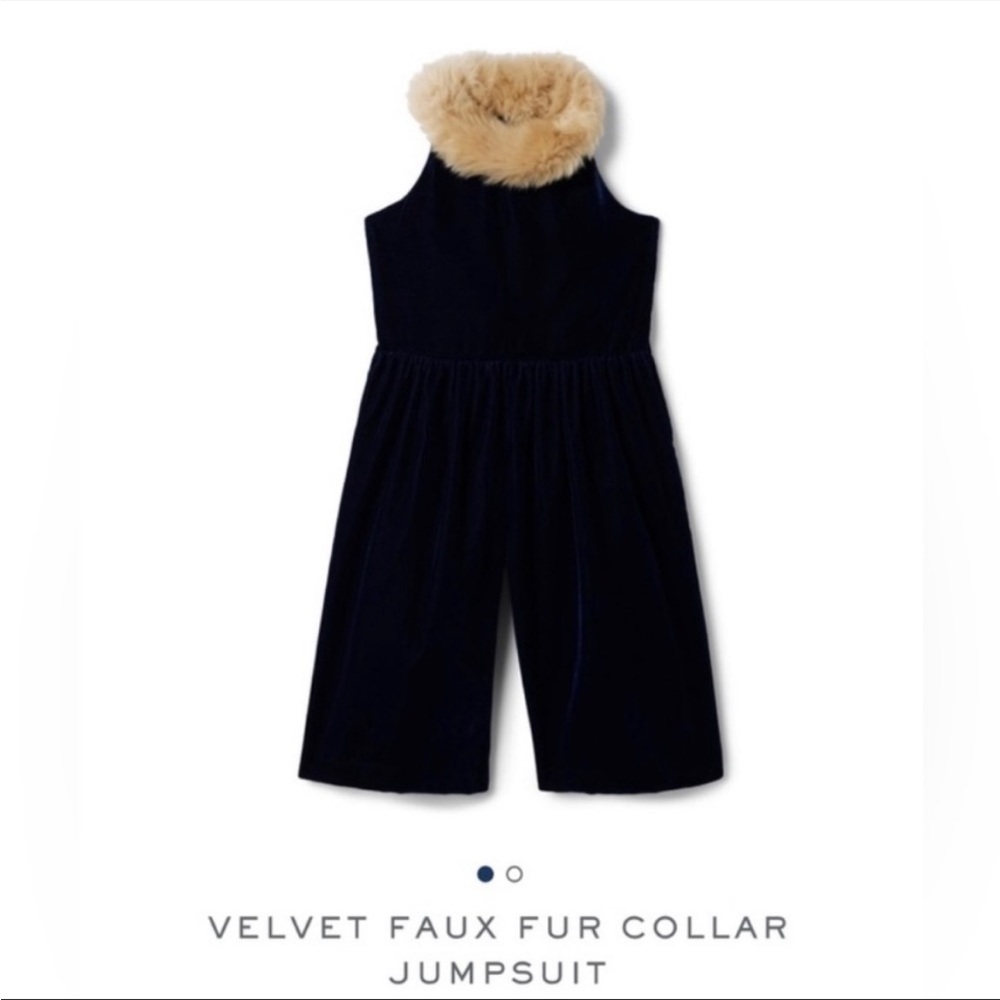 Janie & Jack velvet faux fur jumpsuit